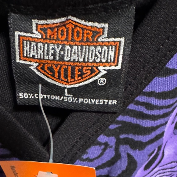Harley-Davidson Purple and Black Patterned Vest - Picture 2 of 5